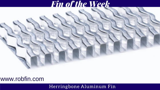 herringbone aluminum fin for heat transfer