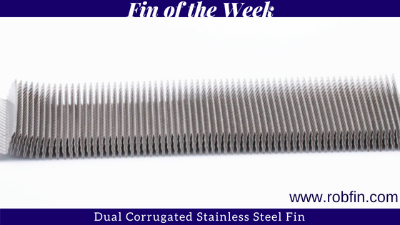 Dual corrugated stainless steel fin for heat transfer