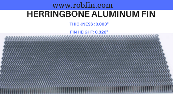 herringbone aluminum fin for heat transfer