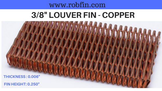 louver fin copper fin for heat transfer applications